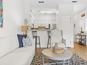 Condo, Multiple Beds, Balcony, Pool View (The Palms of Seagrove #B4) | Living area | 42-inch flat-screen TV with digital channels - The Palms of Seagrove #B4 (Santa Rosa Beach)