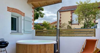 Cozy New Cottage Near Beach with Private Terrace, Hot Tub, and EV Charger