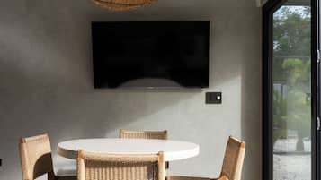 Classic Villa, Patio | Living room | Flat-screen TV