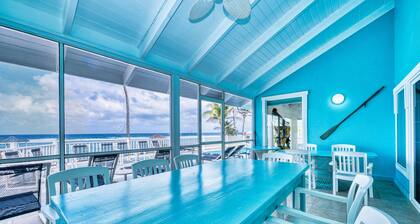 Far Tortuga: 20 Adults Single Level Beach Villa w/ Heated Pool and Private Dock