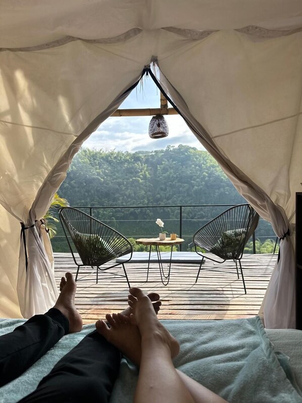 Comfort-Ferienhütte, 1 Queen-Bett, Bergblick | Individuell dekoriert