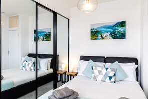 2 bedrooms, iron/ironing board, travel crib, WiFi