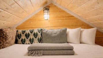 Cabin, 2 Bedrooms, Lake View, Lakeside | Memory foam beds, individually decorated, individually furnished, desk