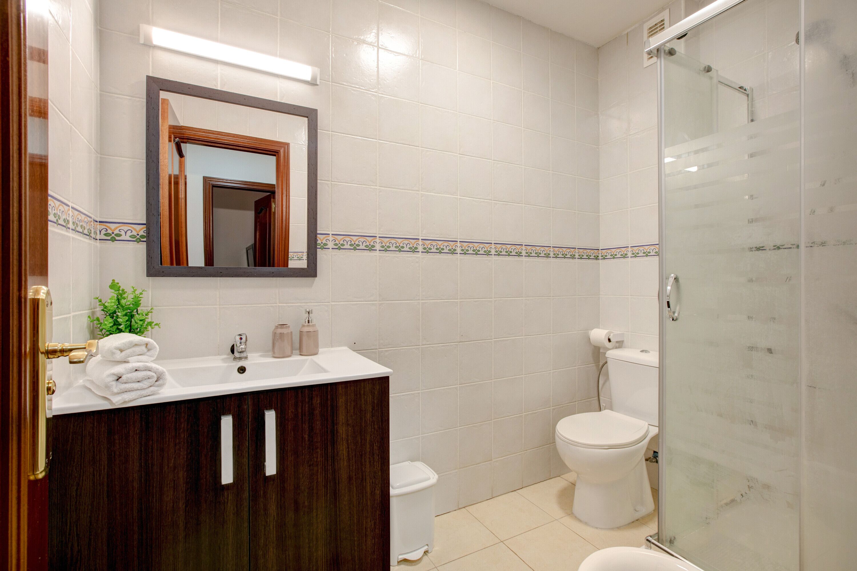 Ducha, secador de pelo, toallas