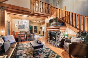 Smart-tv, een open haard en videospelletjes