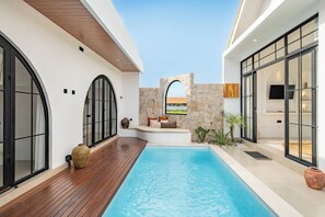 Deluxe Villa, Pool View | Bathroom | Shower, rainfall showerhead, hair dryer, towels - Luxe Villa Amra By OriVista w/ Rice Field Views  (Munggu)
