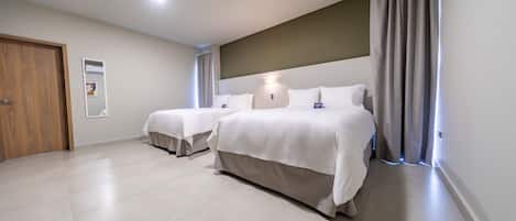 Premium Double Room, Private Bathroom (Two Queen Room 2.06) | 1 bedroom, premium bedding, down comforters, blackout drapes