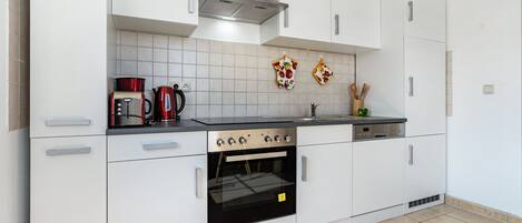 Fridge, oven, stovetop, dishwasher