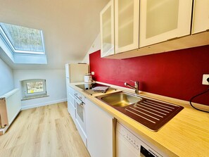 Fridge, oven, stovetop, dishwasher - Apartment 'Denkmal An Urlaub' in Saxon Switzerland (Bad Schandau)