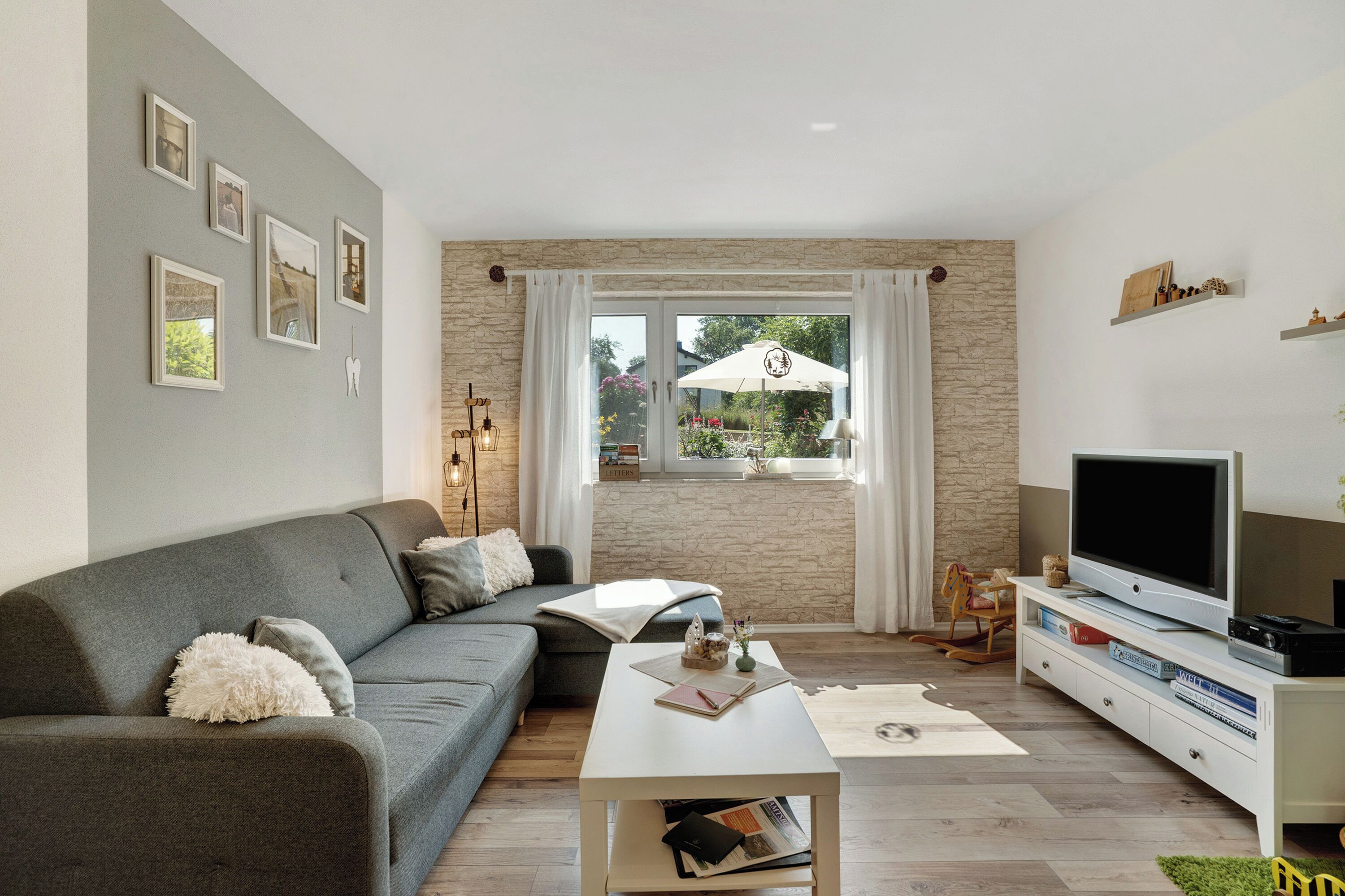 TV, DVD player, stereo