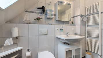 Dusche, Haartrockner, Handtücher