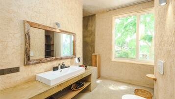 Villa ejecutiva, vista a la alberca | Lavabo en el baño