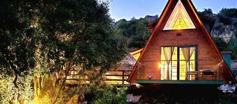 Warm Glamping Cabin with Playground - A Perfect Family Haven