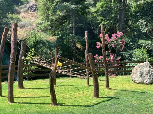 Mountain Wooden House by the River with Playground