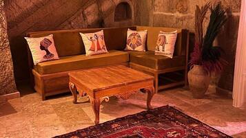 Honeymoon Room, Garden View | Living area | TV, printers