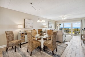 TV - Oceanfront 1st-Floor Oasis: Steps to Pool & Beach (Fernandina Beach)