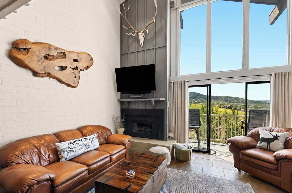 TV, fireplace, offices