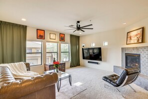 Apartment (2 Bedrooms) | Living area | TV, fireplace - Phoenix Condo ~ 1 Mi to Desert Ridge Marketplace! (Phoenix)