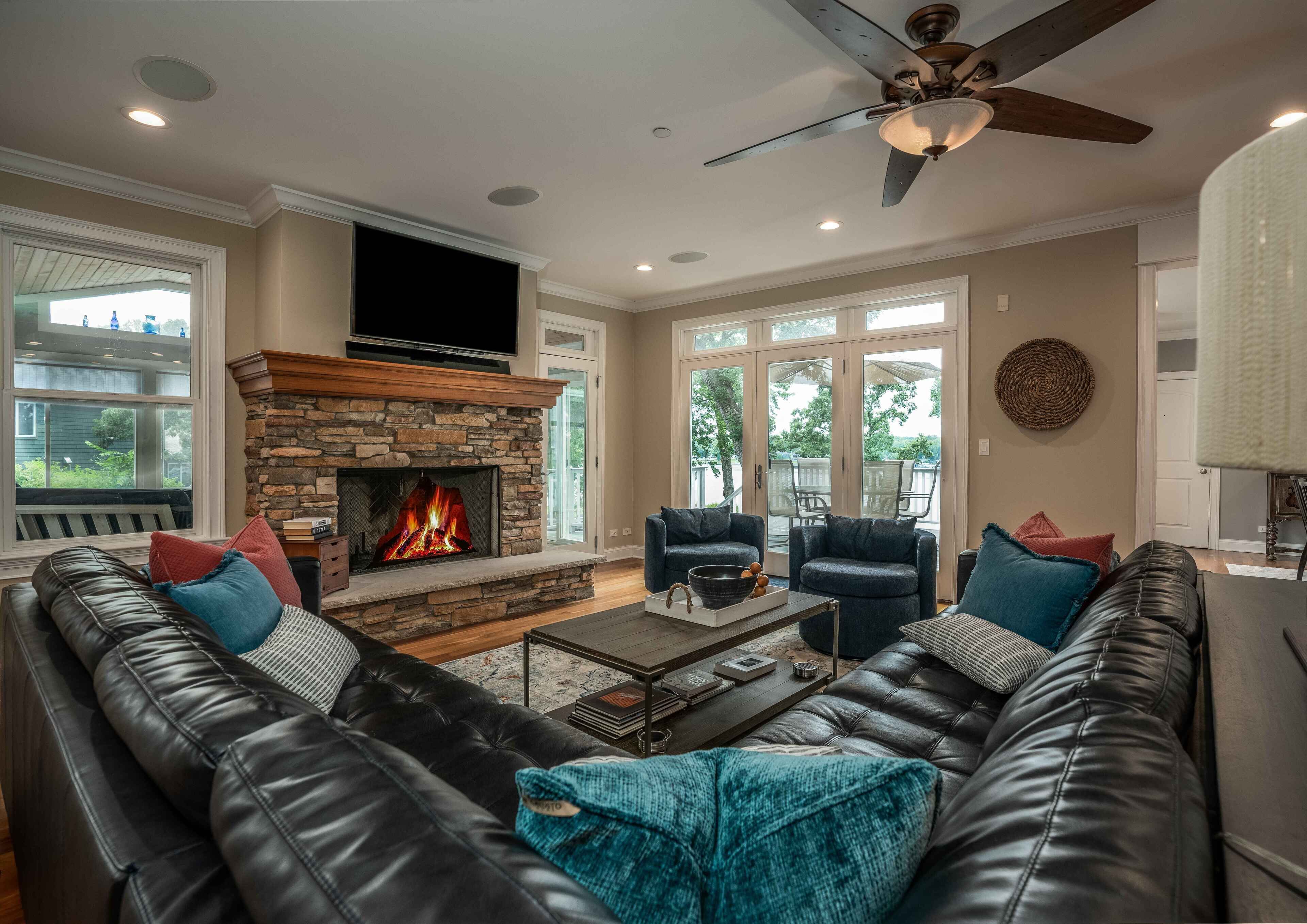 House, Multiple Beds, Pool Access (Island Getaway on Delavan Lake) | Living area | 50-inch flat-screen TV with digital channels