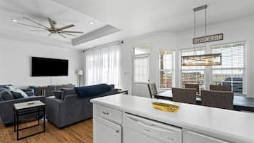 TV, DVD player, books