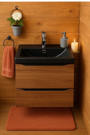Shower, hair dryer, toilet paper