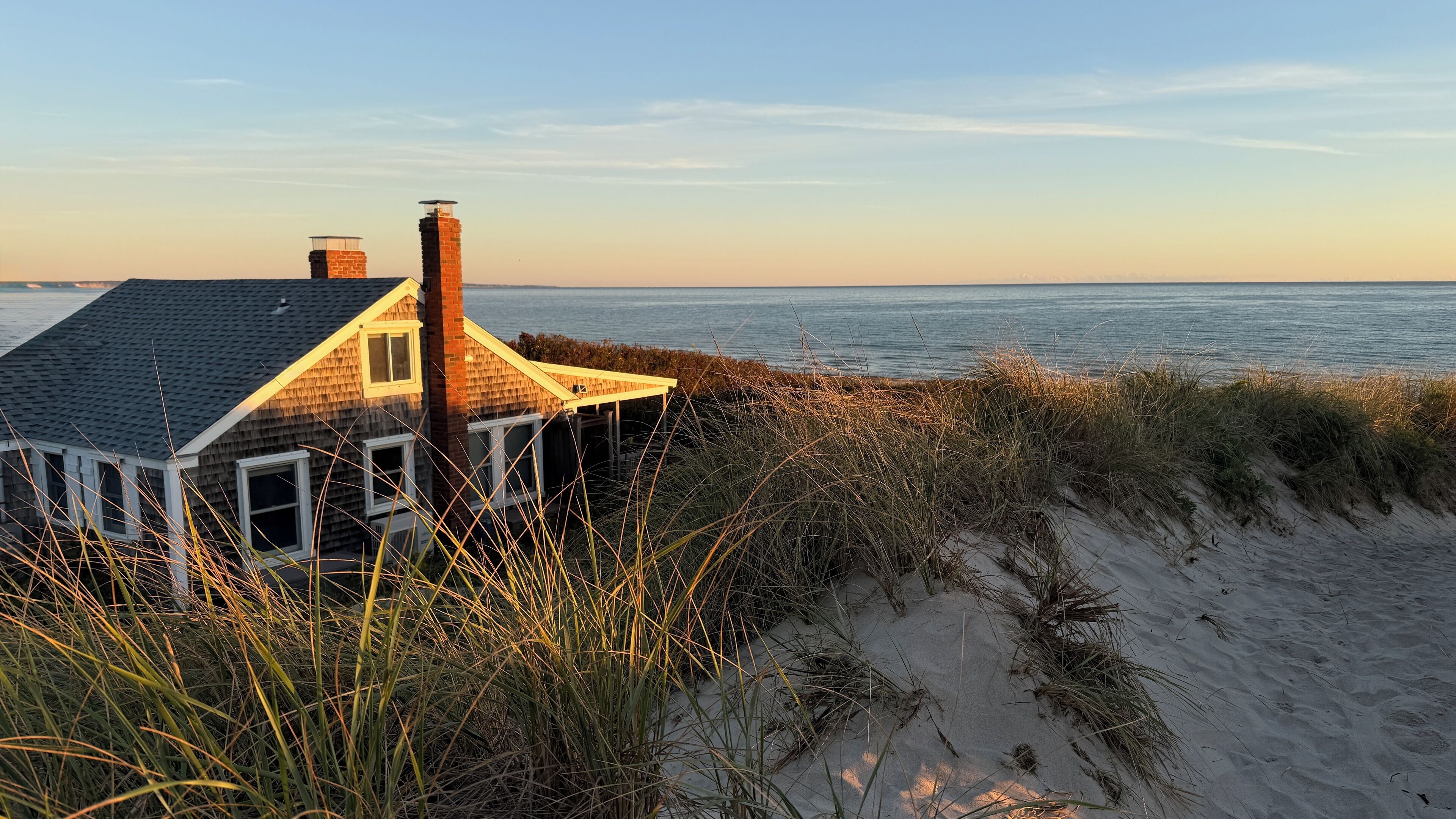 View of the cottage from the dune.