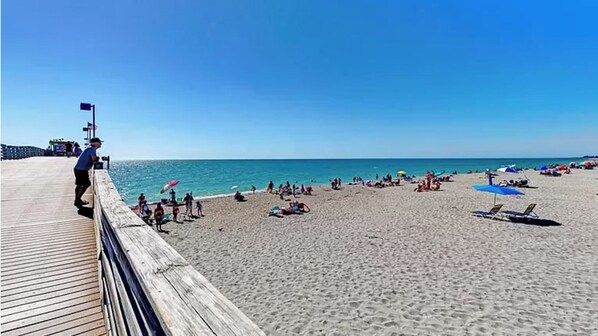 On the beach, beach towels