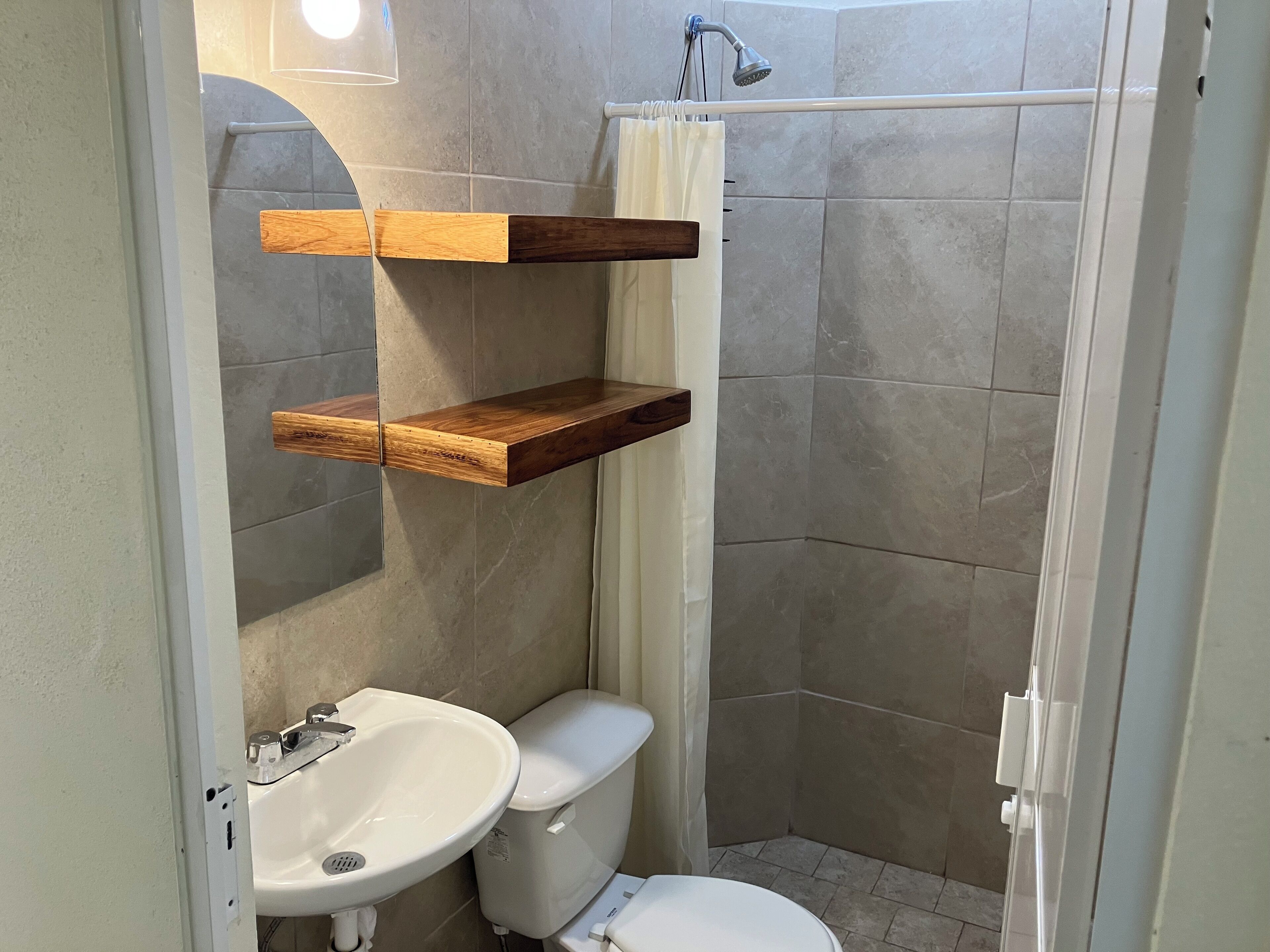 Hair dryer, towels, toilet paper