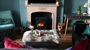 TV, fireplace - Little Egret - a cottage that sleeps 3 guests in 1 bedroom (Carsethorn)