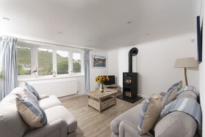 Smart TV y chimenea