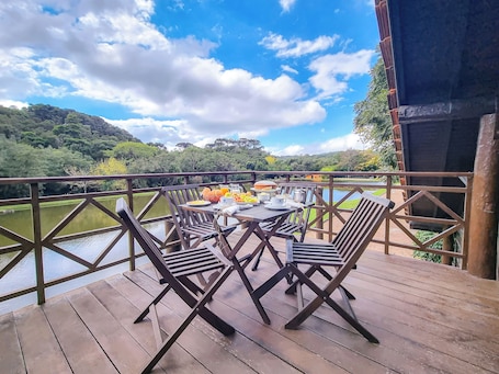 42-inch flat-screen TV with cable channels, toys