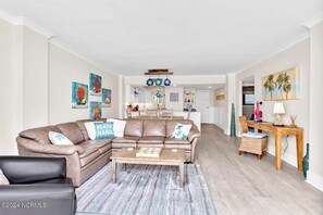 Smart TV, fireplace, DVD player, books