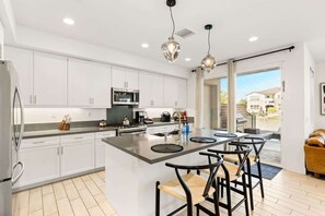 Fridge, microwave, oven, stovetop - Chic Desert Lakefront Home w/ Private Heated Pool (Indio)