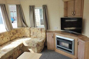 Fernseher, Kamin, Bücher