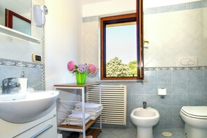 Hiustenkuivaaja, bidee, pyyhkeet, saippua