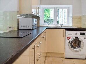 Dishwasher, high chair, cookware/dishes/utensils