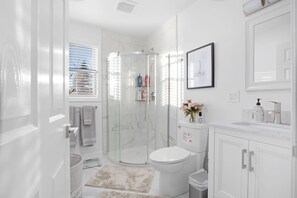 Shower, hair dryer, towels, soap - Oceanview 2 bedroom 2 bath, overlooking the Atlantic... (SCITUATE)
