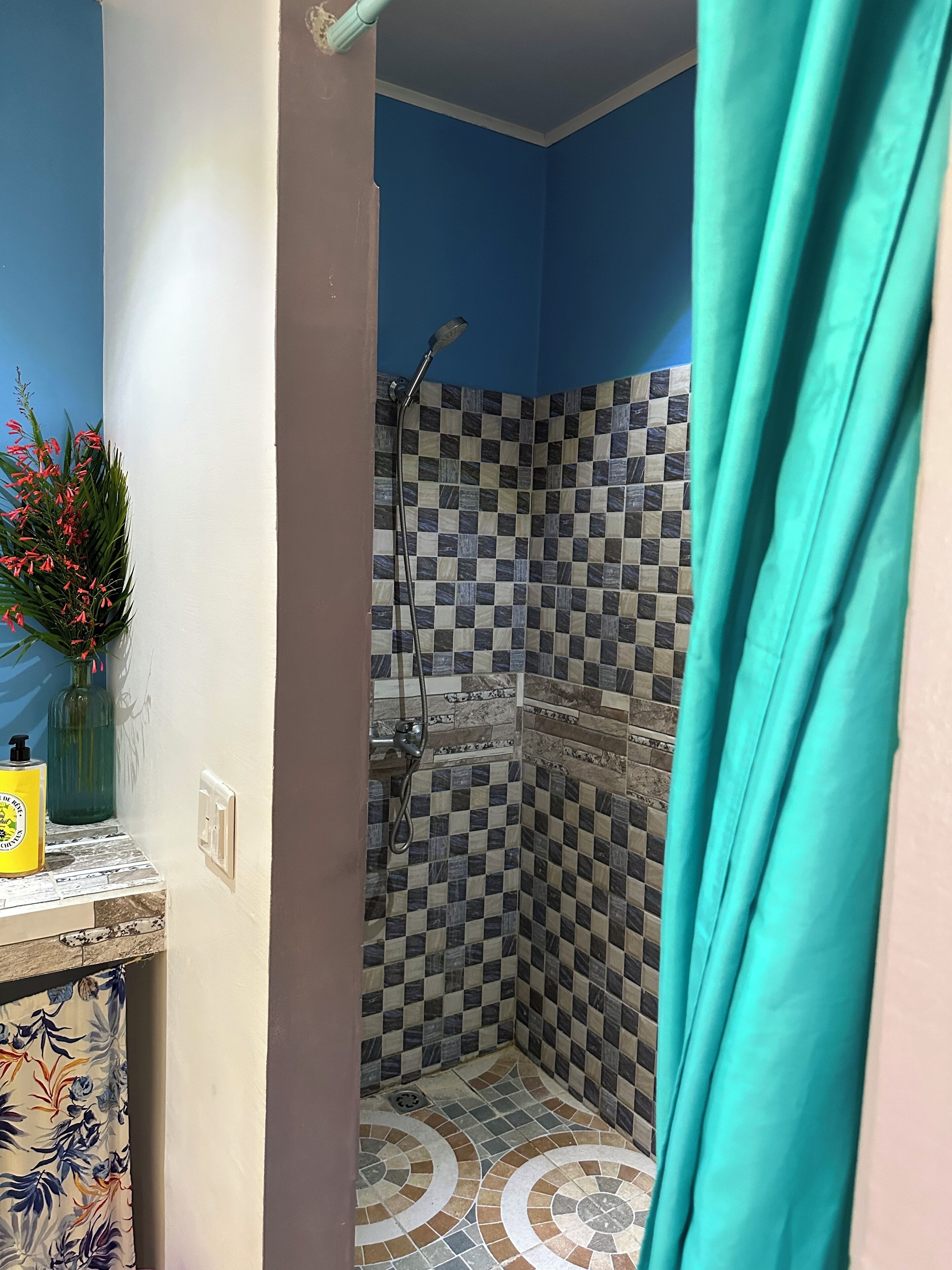 Sèche-cheveux, serviettes fournies, savon, papier toilette