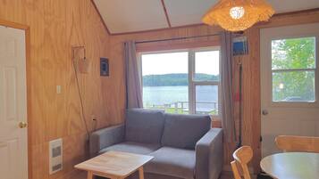 Cottage, vue plage | Coin séjour