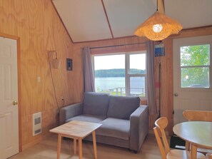 Cottage, vue plage | Coin séjour