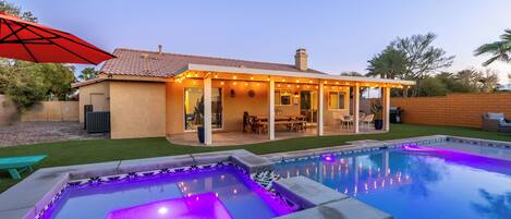 Piscine extérieure, piscine chauffée