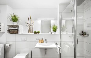 Shower, hair dryer - Beach front apartment in Olpenitz (Olpenitz)