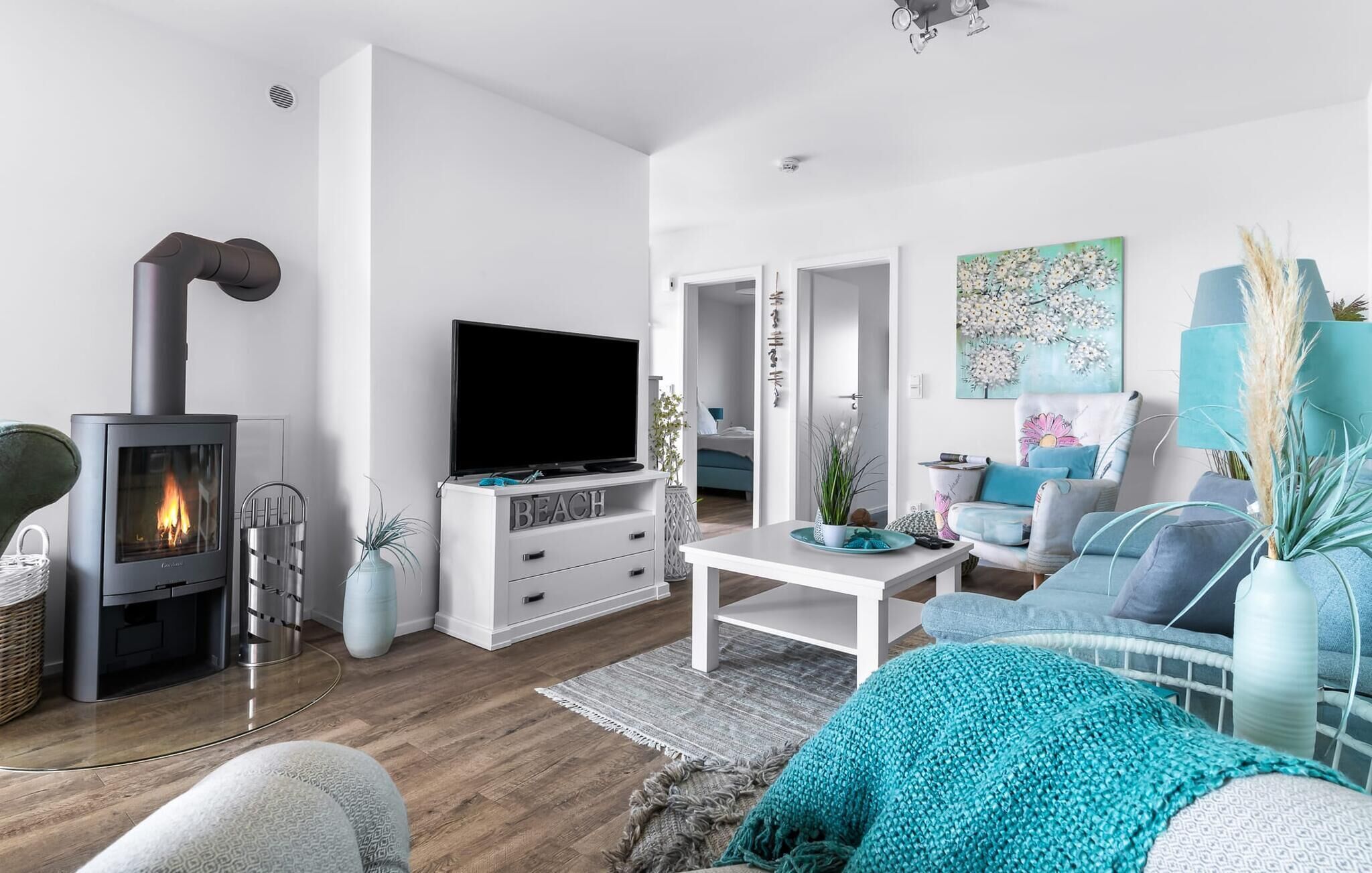 Fernseher, Kamin