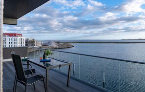 Outdoor dining - Lovely apartment in Olpenitz with sauna (Olpenitz)