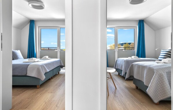 2 soverom, strykejern/-brett, reiseseng for barn og wi-fi (inkludert)