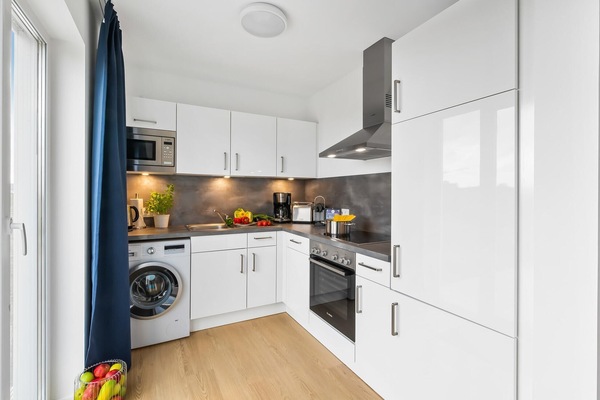 Refrigerador, horno, placa de cocina, lavavajillas