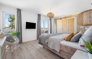 3 bedrooms, travel cot, free WiFi - Beach front apartment in Olpenitz (Olpenitz)
