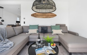 TV, fireplace - Beach front apartment in Olpenitz (Olpenitz)