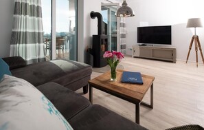 Smart-tv och eldstad