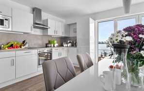 Fridge, microwave, oven, stovetop - Nice apartment in Olpenitz with sauna (Olpenitz)